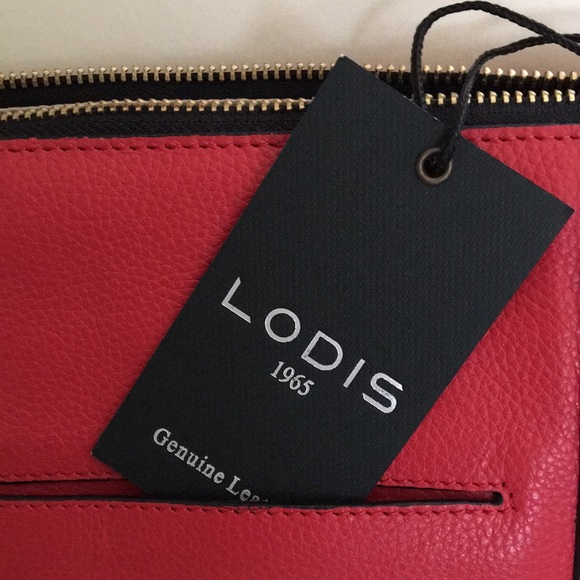 Lodis red genuine leather shoulder bag - Picture 5 of 9